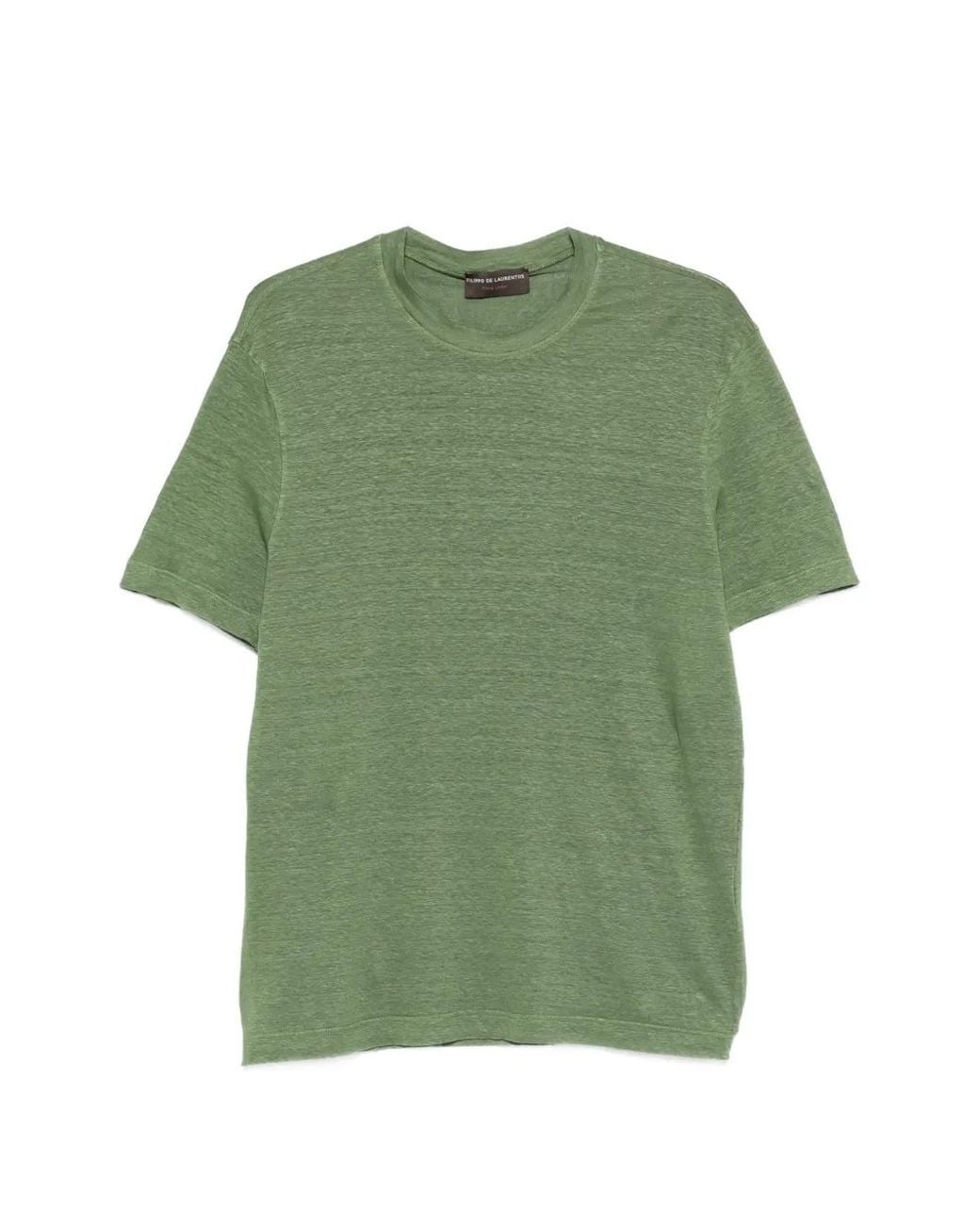 FILIPPO DE LAURENTIIS Green Short-Sleeve T-Shirt for men