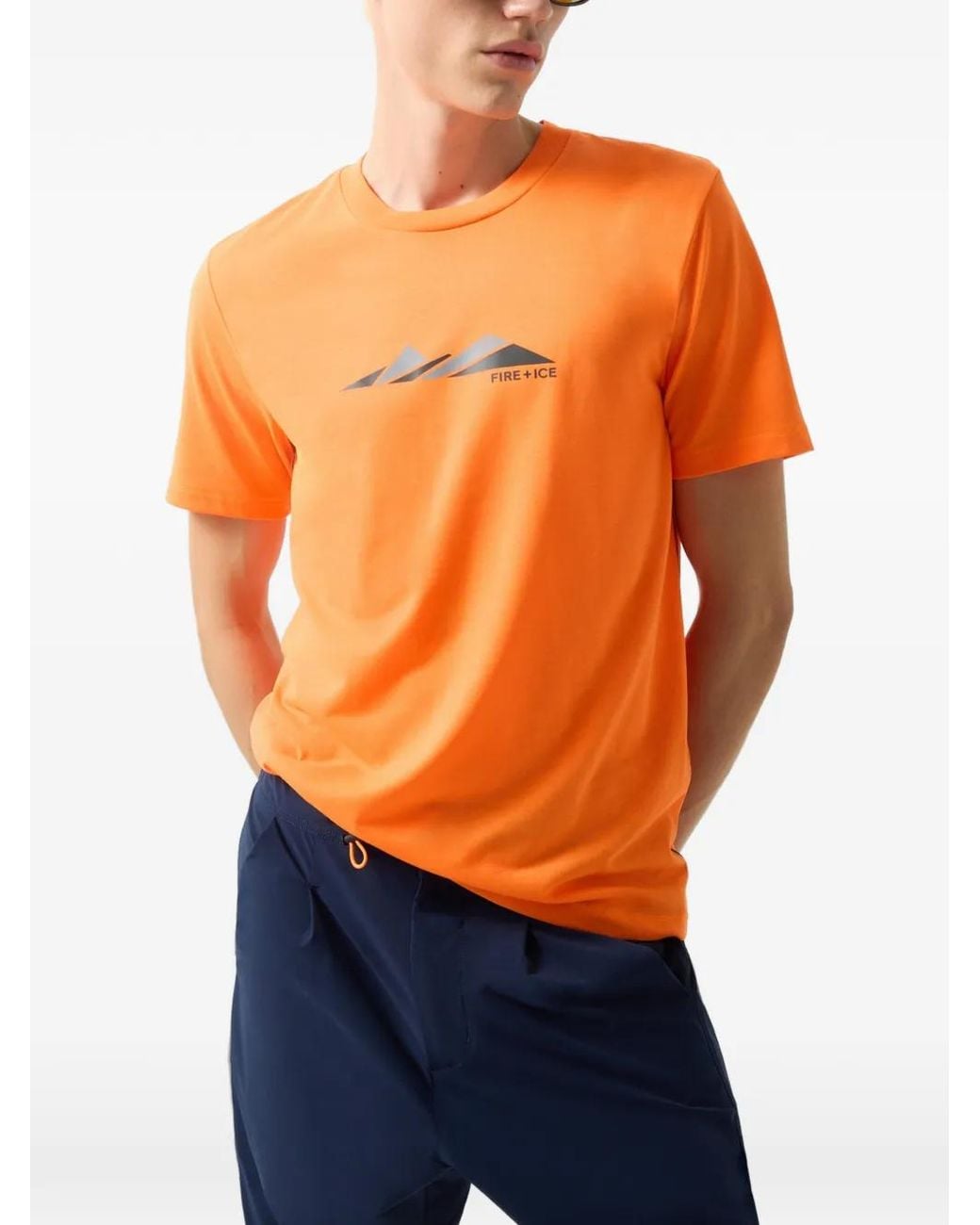 Bogner Orange Fire+Ice Paco Logo-Print T-Shirt for men