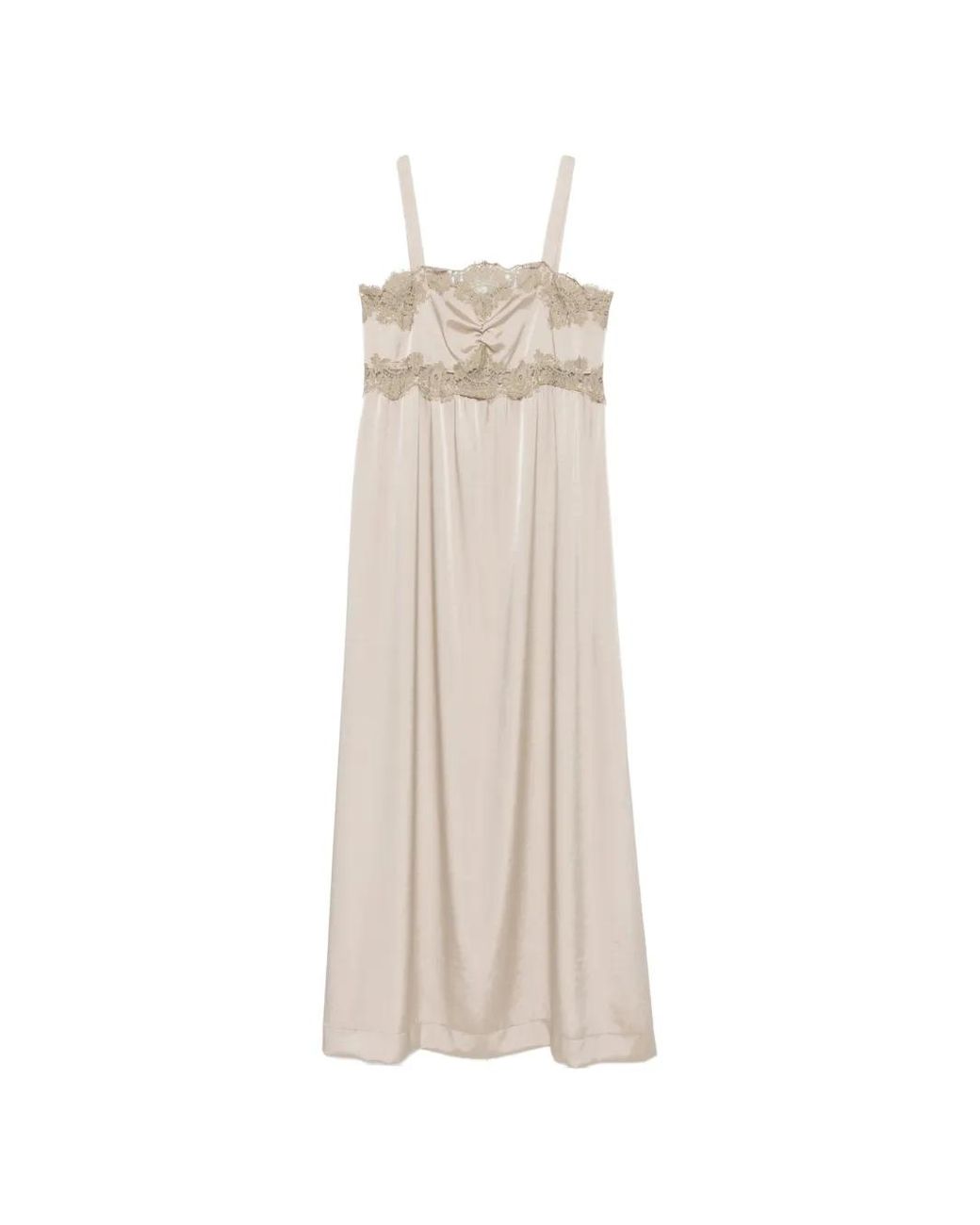 P.A.R.O.S.H. White Lace Long Maxi Dress