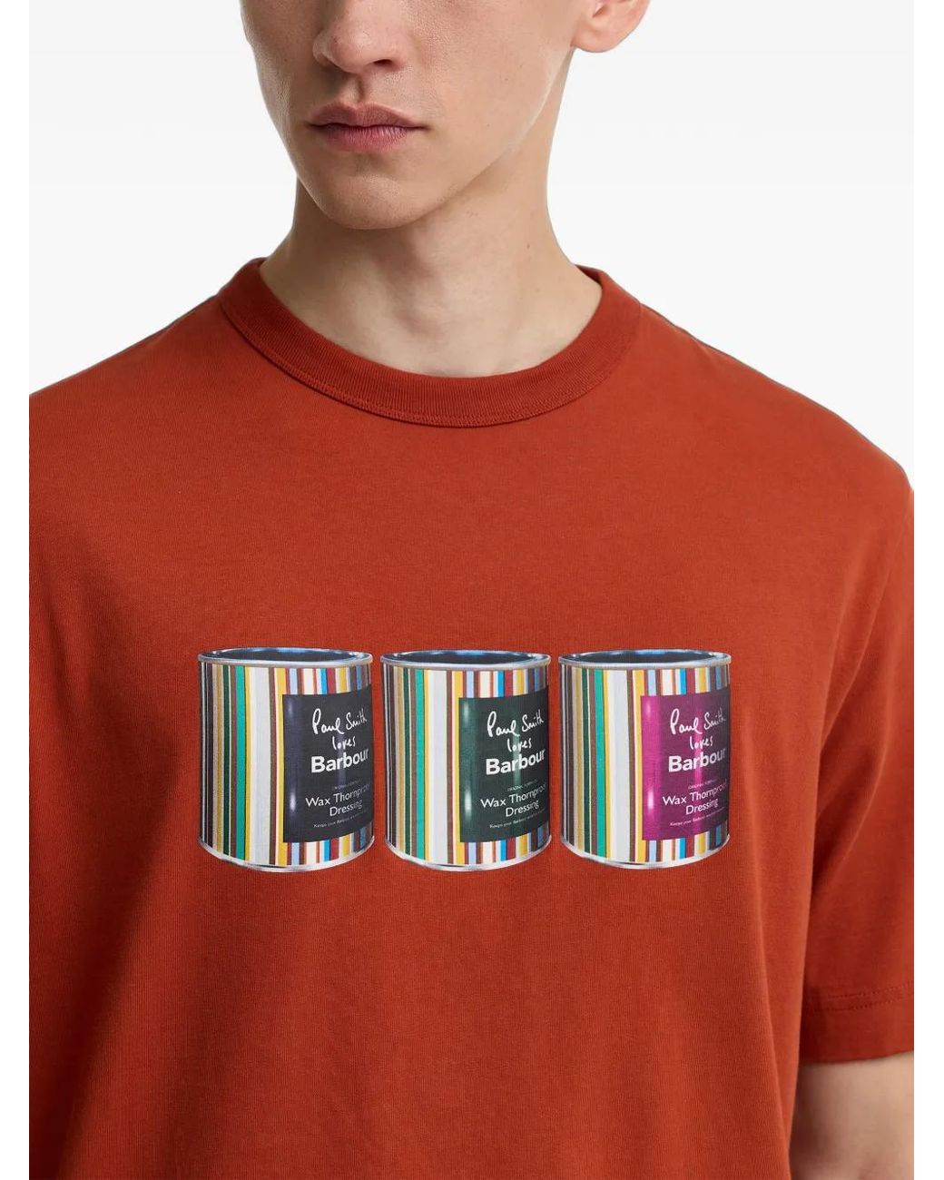 Barbour Red X Paul Smith Graphic-Print T-Shirt for men