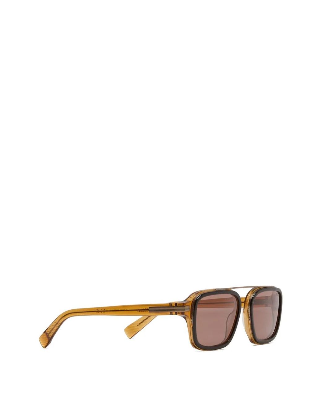 Zegna Brown Square-Frame Sunglasses