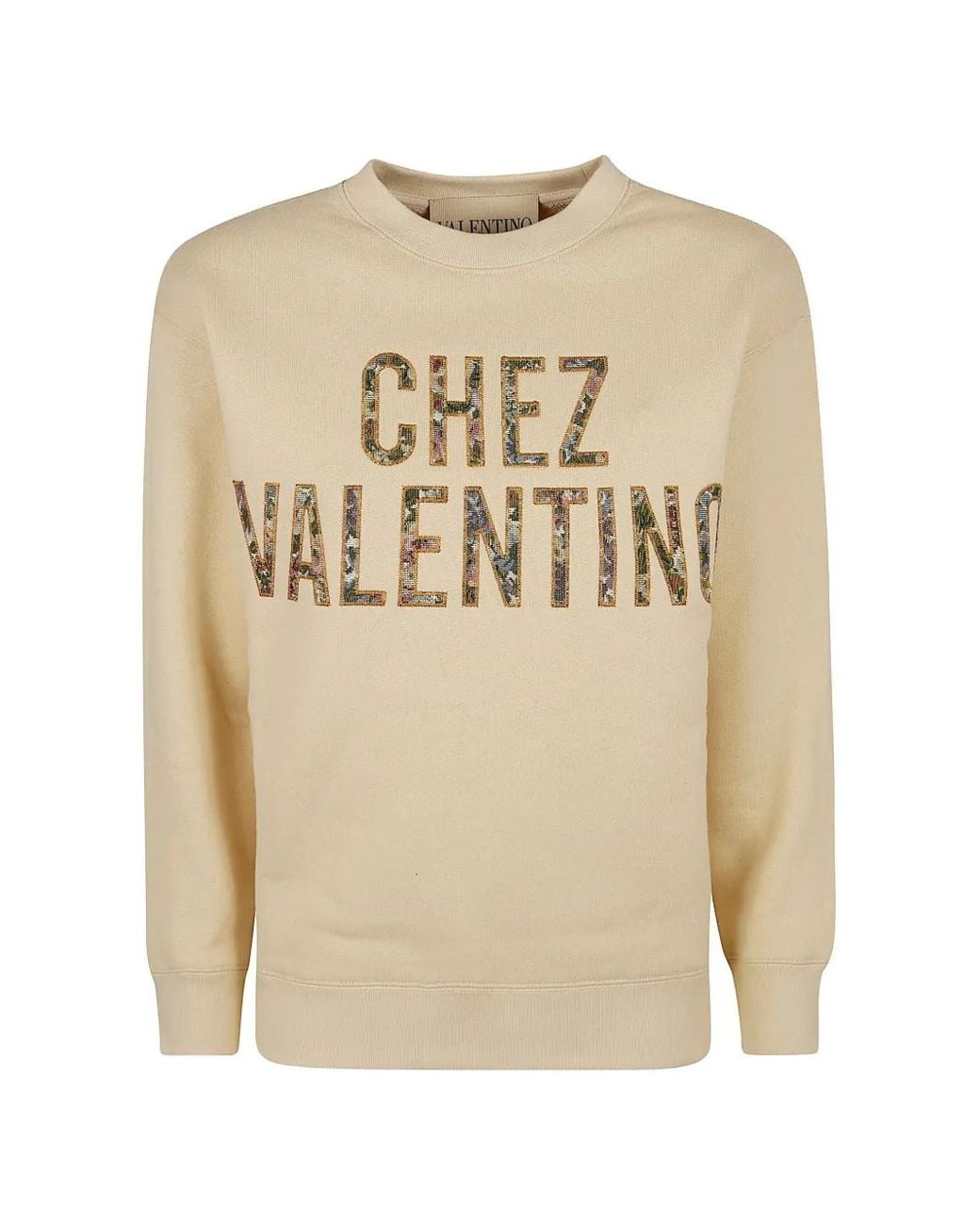 Valentino Garavani Natural Logo-Embroidered Sweatshirt