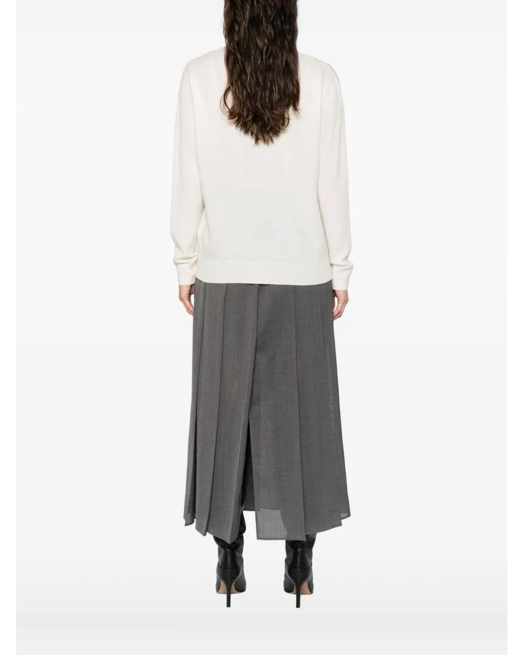 ABSOLUT CASHMERE White Crew-Neck Sweater