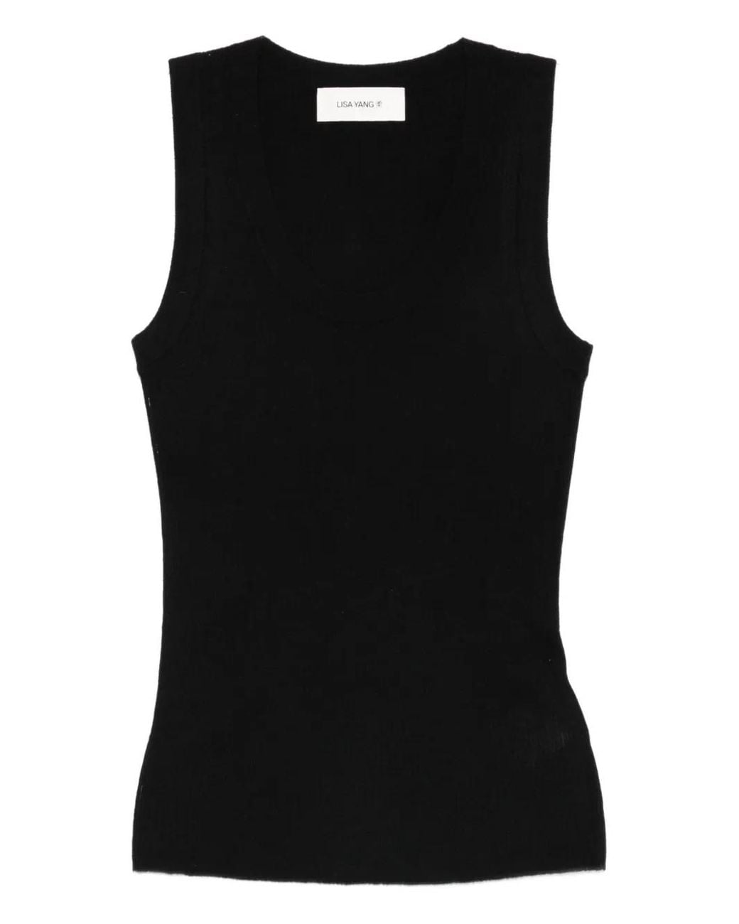 Lisa Yang Black Ina Ribbed Top
