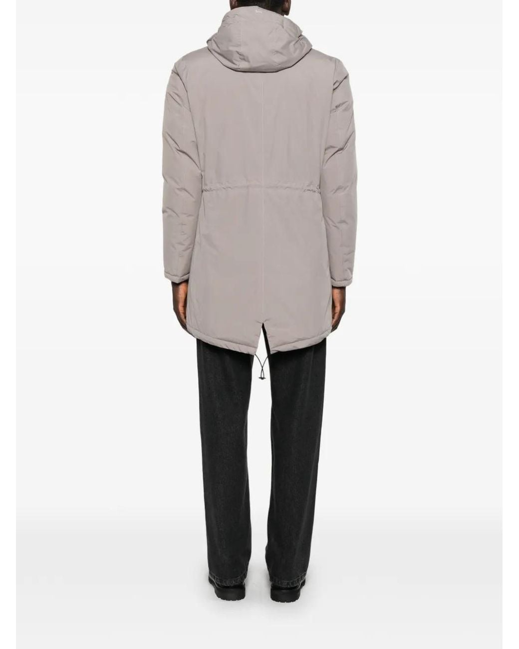 Herno Gray Manteau Matelassé À Capuche for men