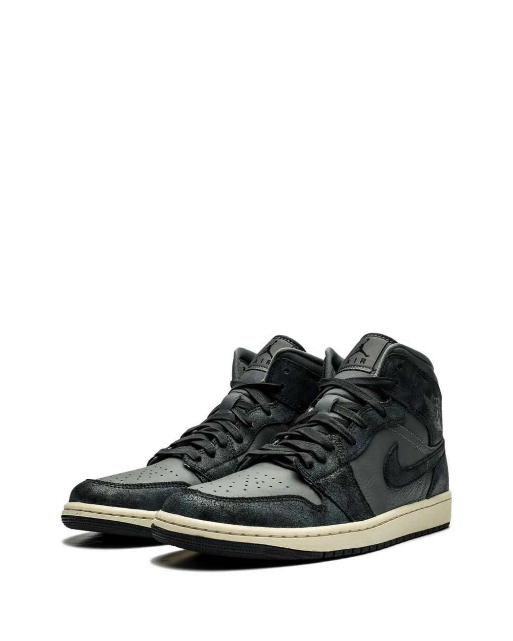 Nike Black Air 1 Mid "Distressed Smoke" Sneakers