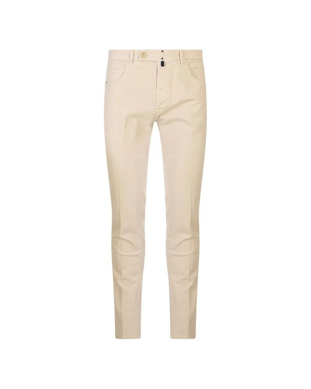 Incotex Natural Logo-Patch Trousers for men