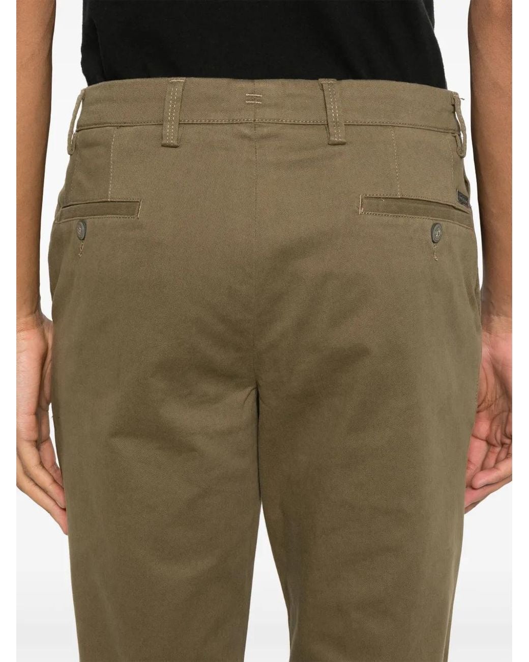 Remus Uomo Brown Logo-Patch Trousers for men
