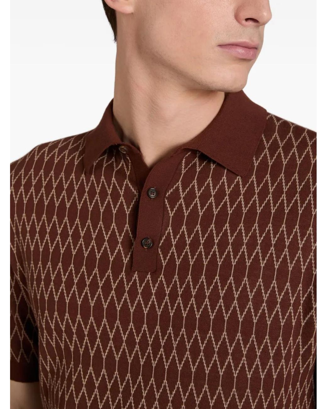 Polo Con Motivo En Jacquard Slowear de hombre de color Red