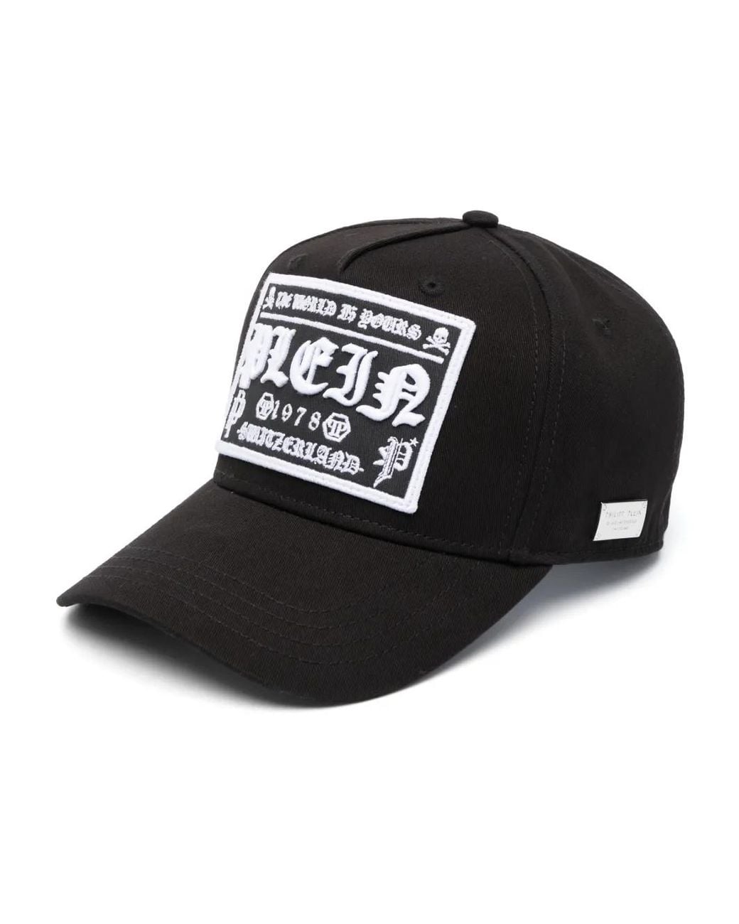 Philipp Plein Black Baseballkappe Mit Logo-Patch