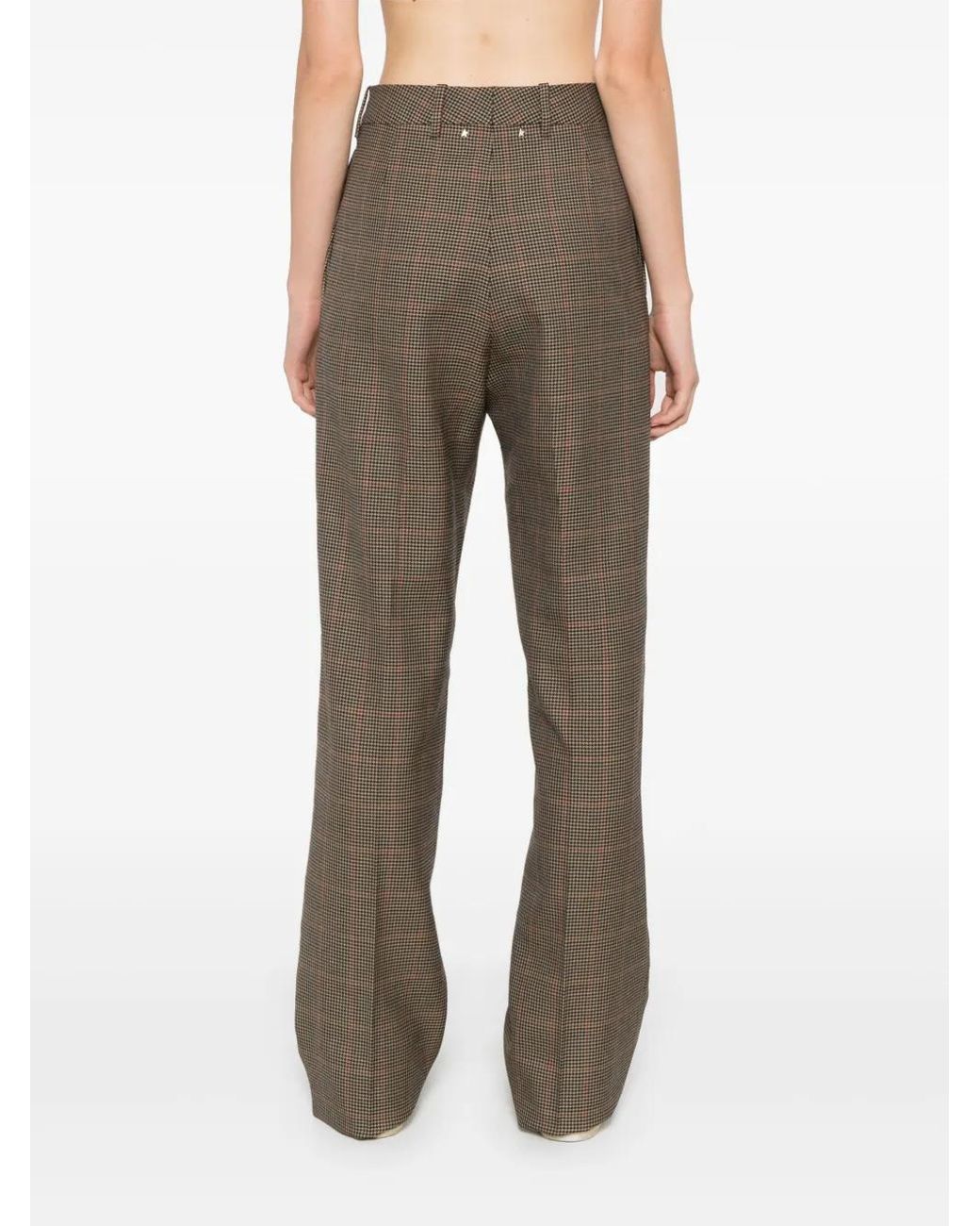 Golden Goose Deluxe Brand Gray W's New Relaxed Pant Pied De Poule Check Clothing