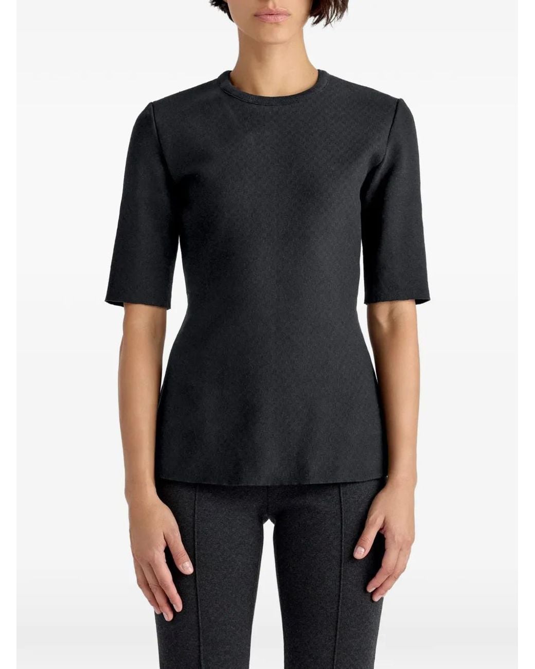 High Sport Black Wes Mini Check Blouse