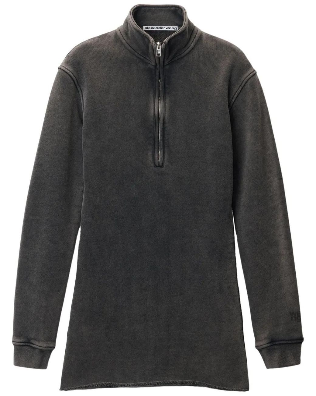 Alexander Wang Gray Half-Zip Mini Dress