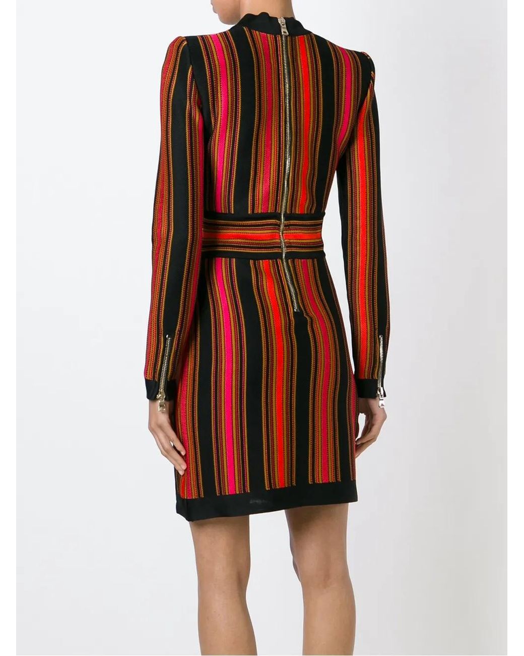 Balmain Red Striped Dress