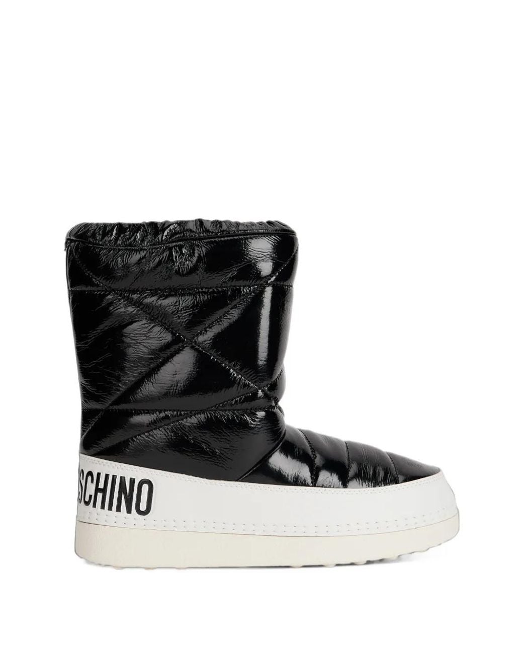 Love Moschino Black Logo-Print Snow Boots