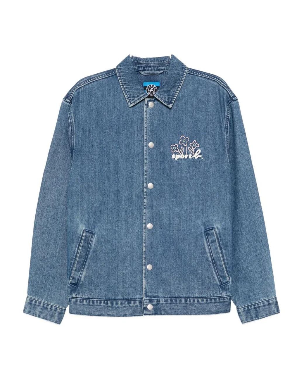 SPORT b. by agnès b. Blue Logo-Embroidered Jacket for men