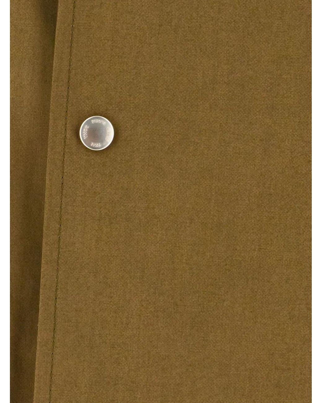 Fendi Green Logo-Print Parka for men