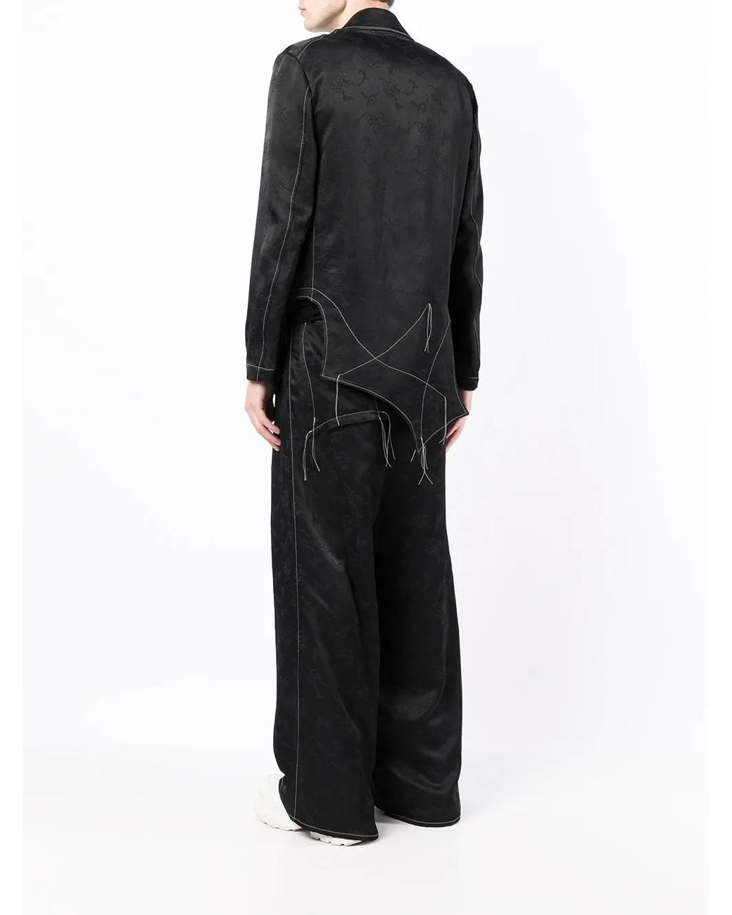 Sulvam Black Contrast-Stitched Jacket for men