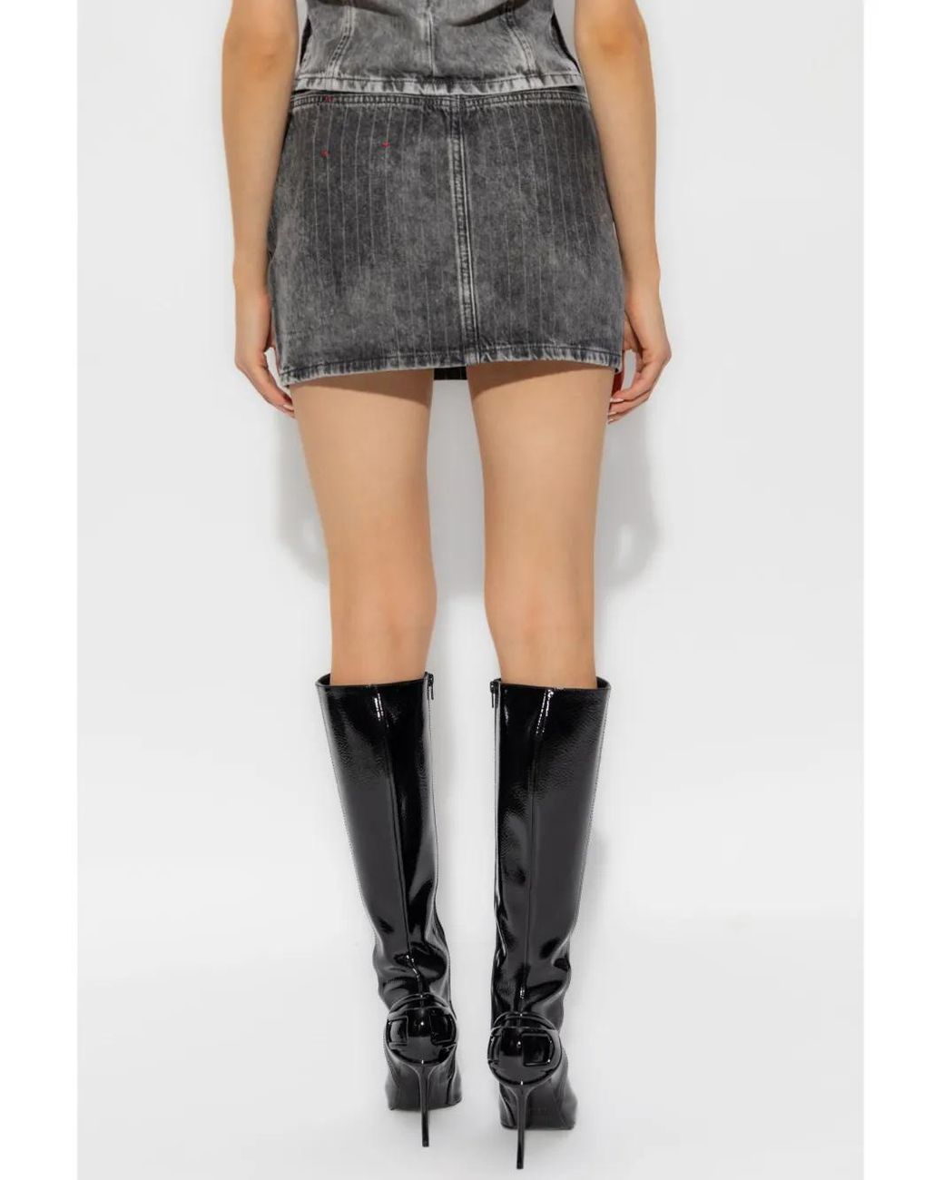 DIESEL Gray Skirt De-Pra-Mini-S3