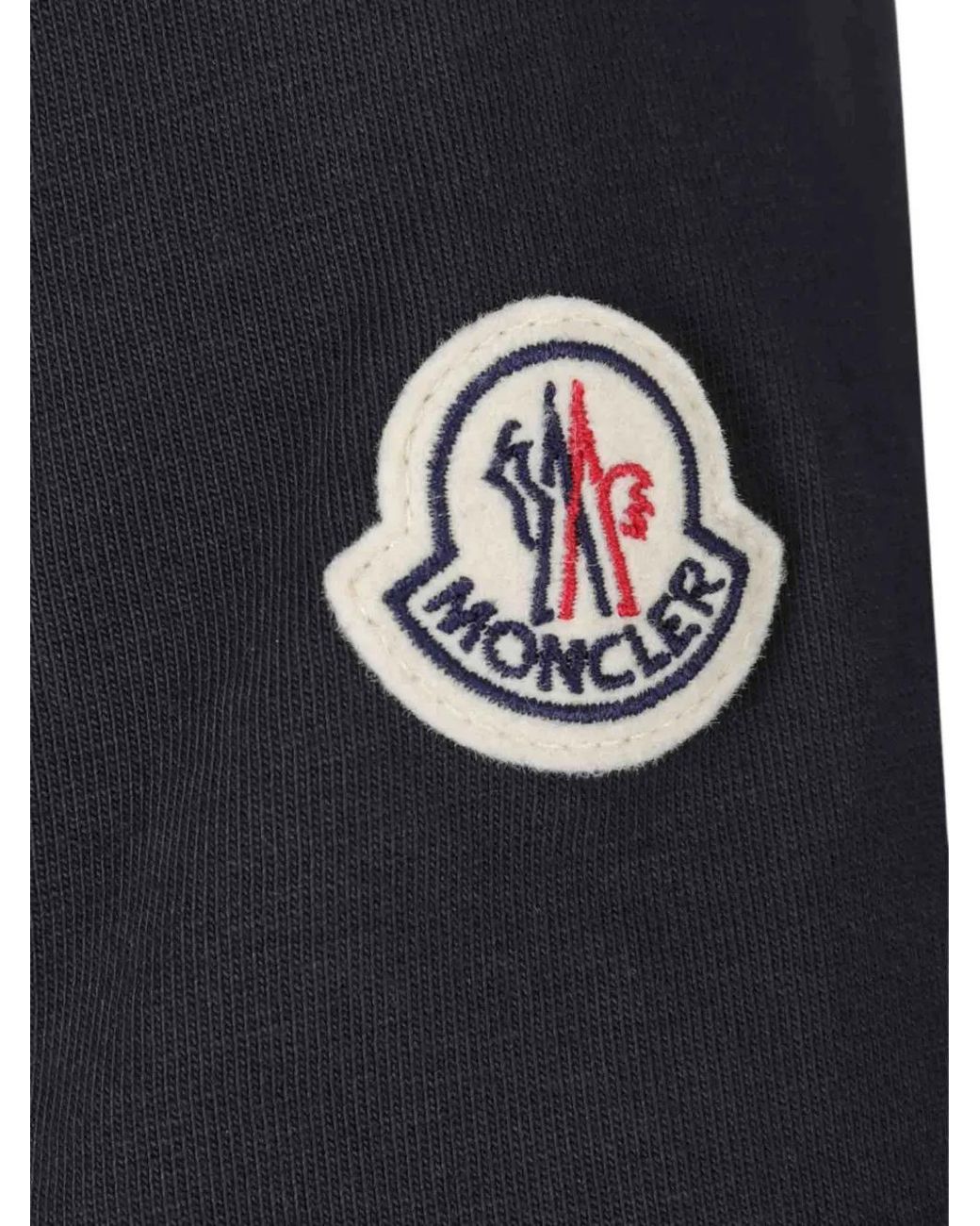 Moncler Black Embroidered Ribbed T-Shirt for men