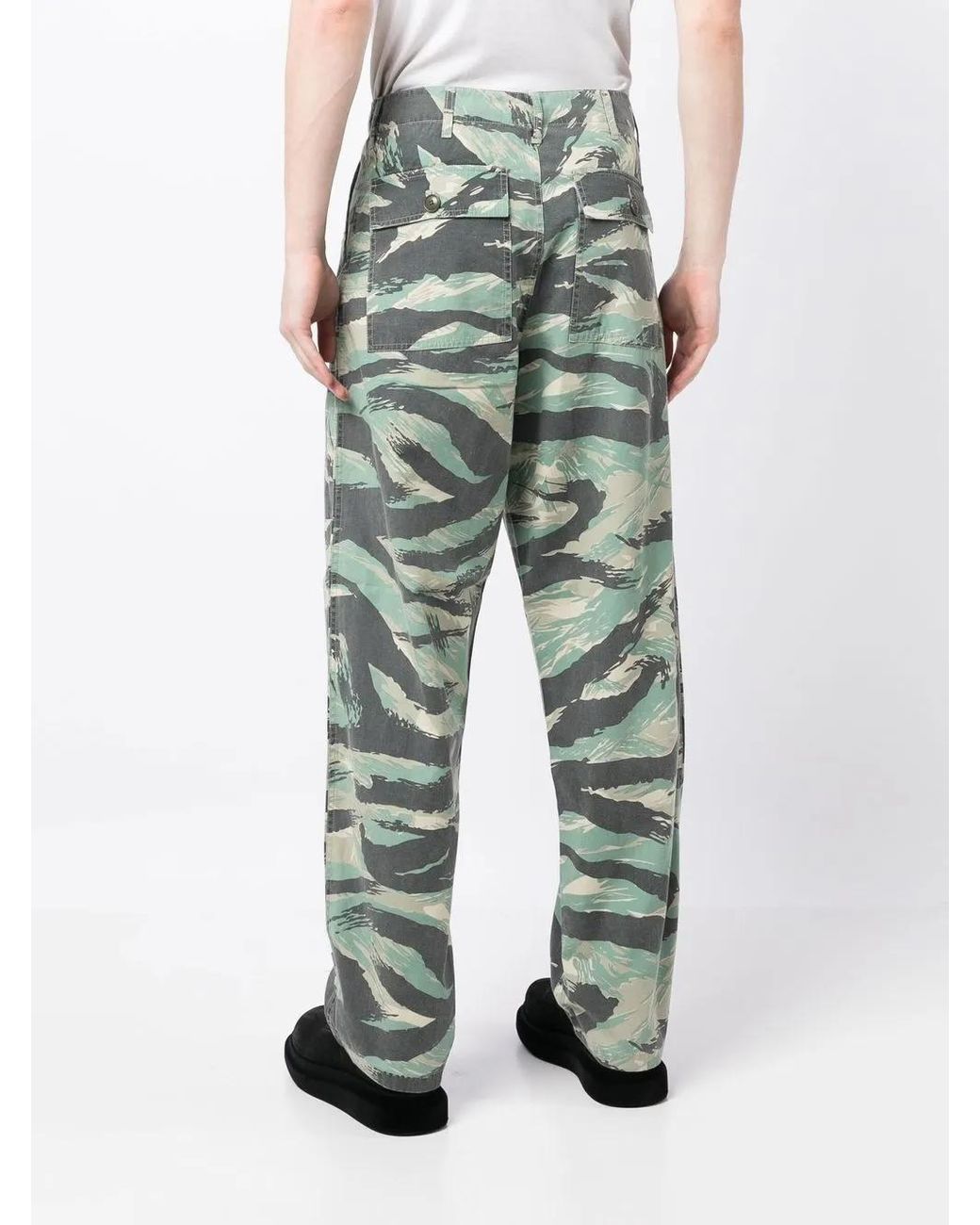 Maharishi Green Camouflage-Print Straight-Leg Trousers for men