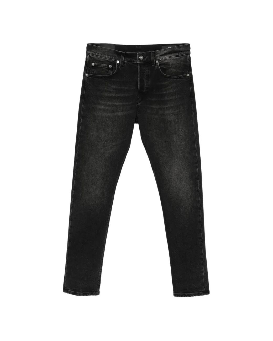 Dondup Black Faded-Effect Slim-Fit Jeans for men