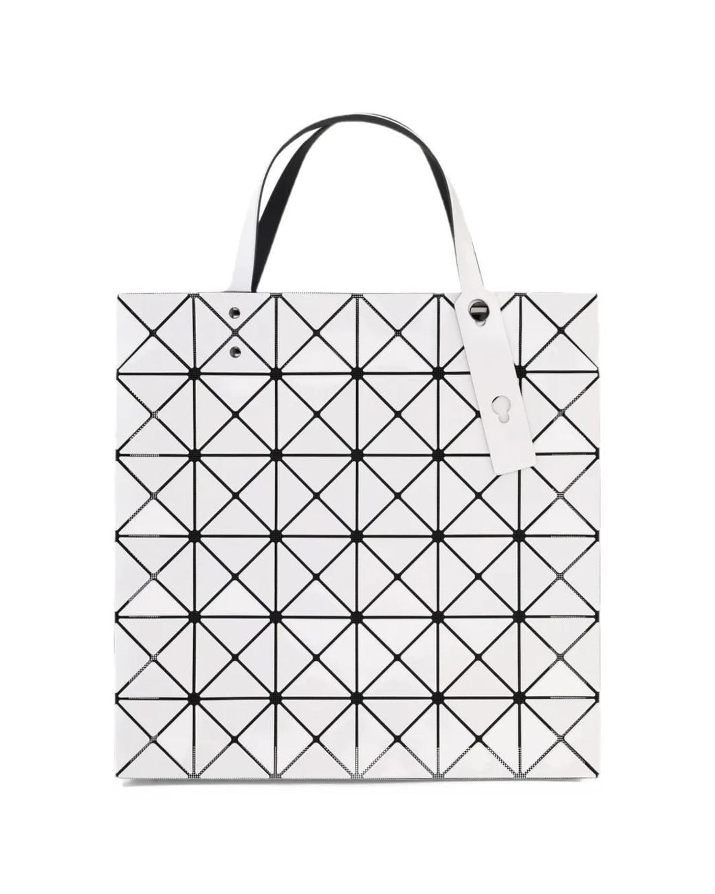 Issey Miyake White Lucent Geometric Panelled Tote Bag