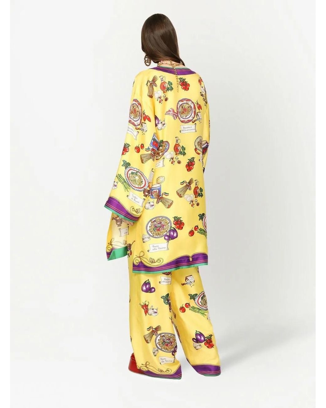 Dolce & Gabbana Yellow Graphic-Print Kaftan