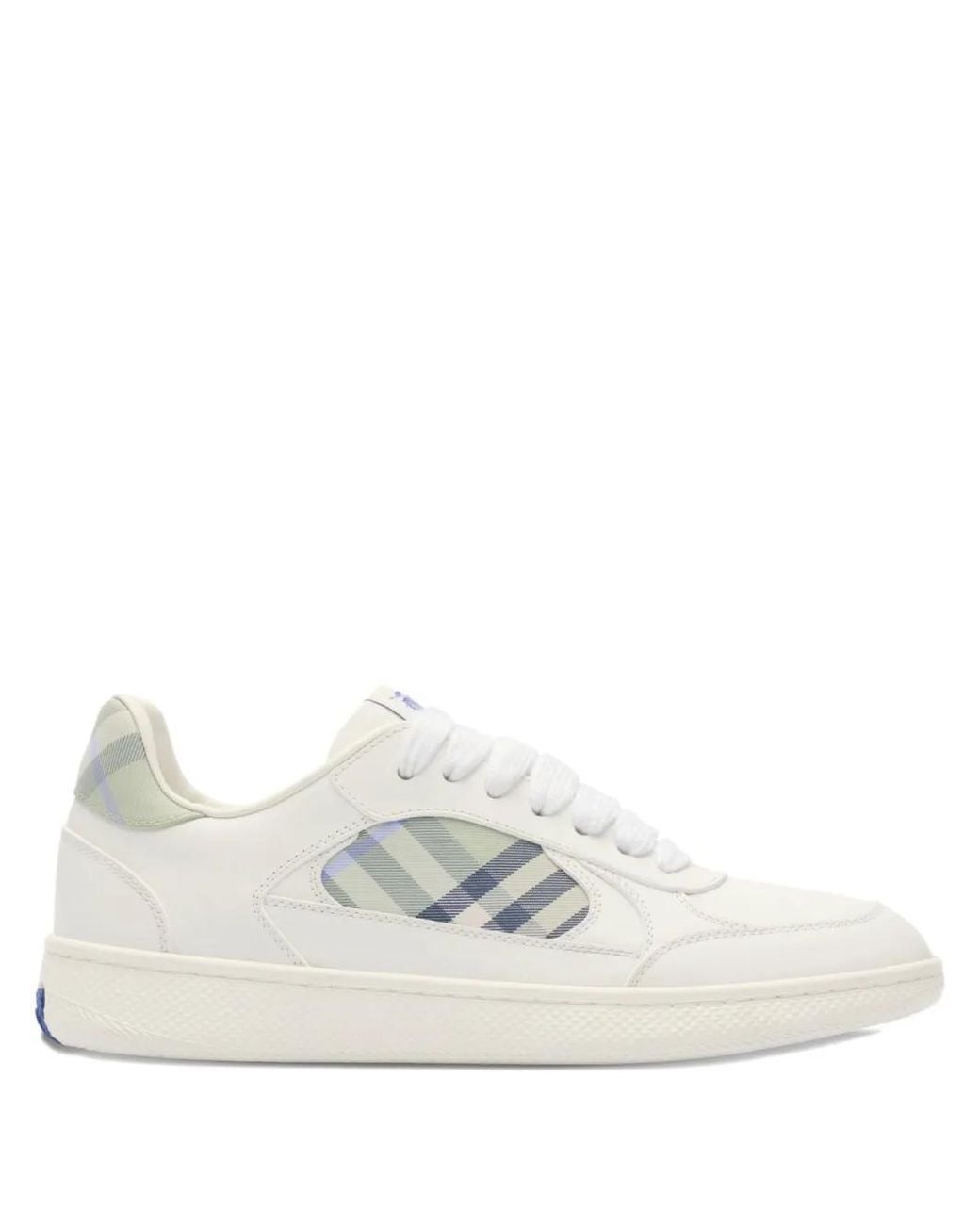 Burberry White Leather And Check Terrace Sneakers