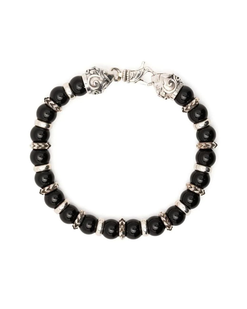 Emanuele Bicocchi Black Arabesque Beaded Bracelet