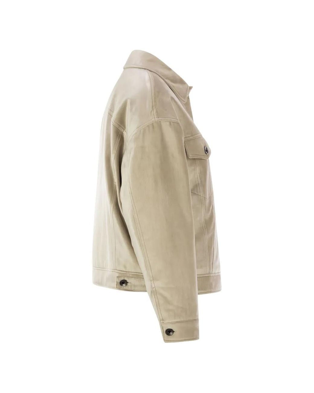 Brunello Cucinelli Natural Button-Fastening Jacket