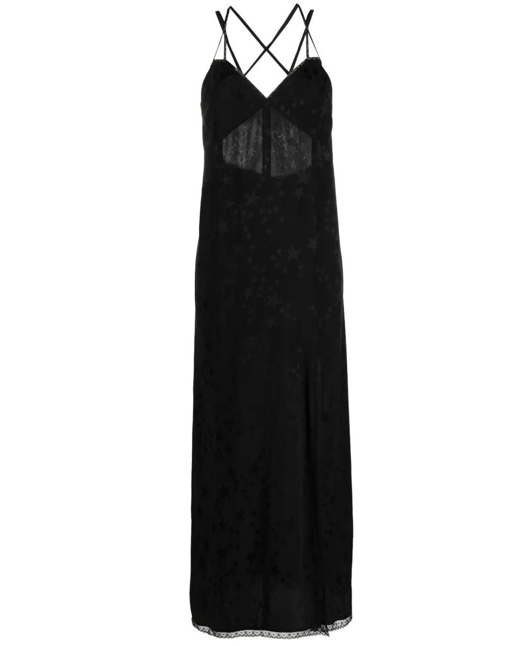 Zadig & Voltaire Black Rohal Star-Jacquard Silk Dress