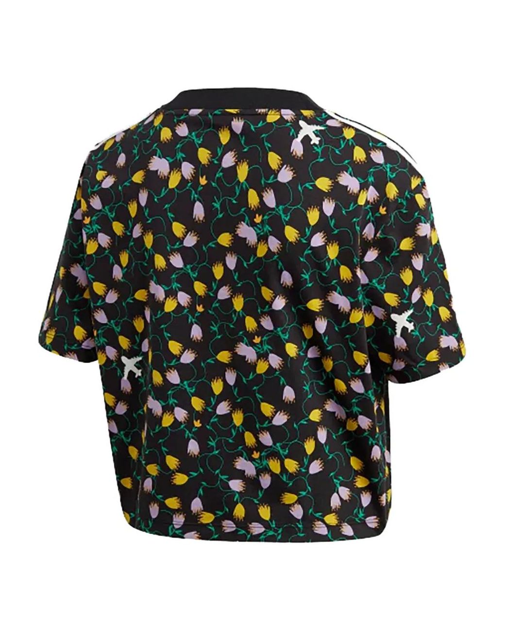 Adidas Black Print-Detail T-Shirt