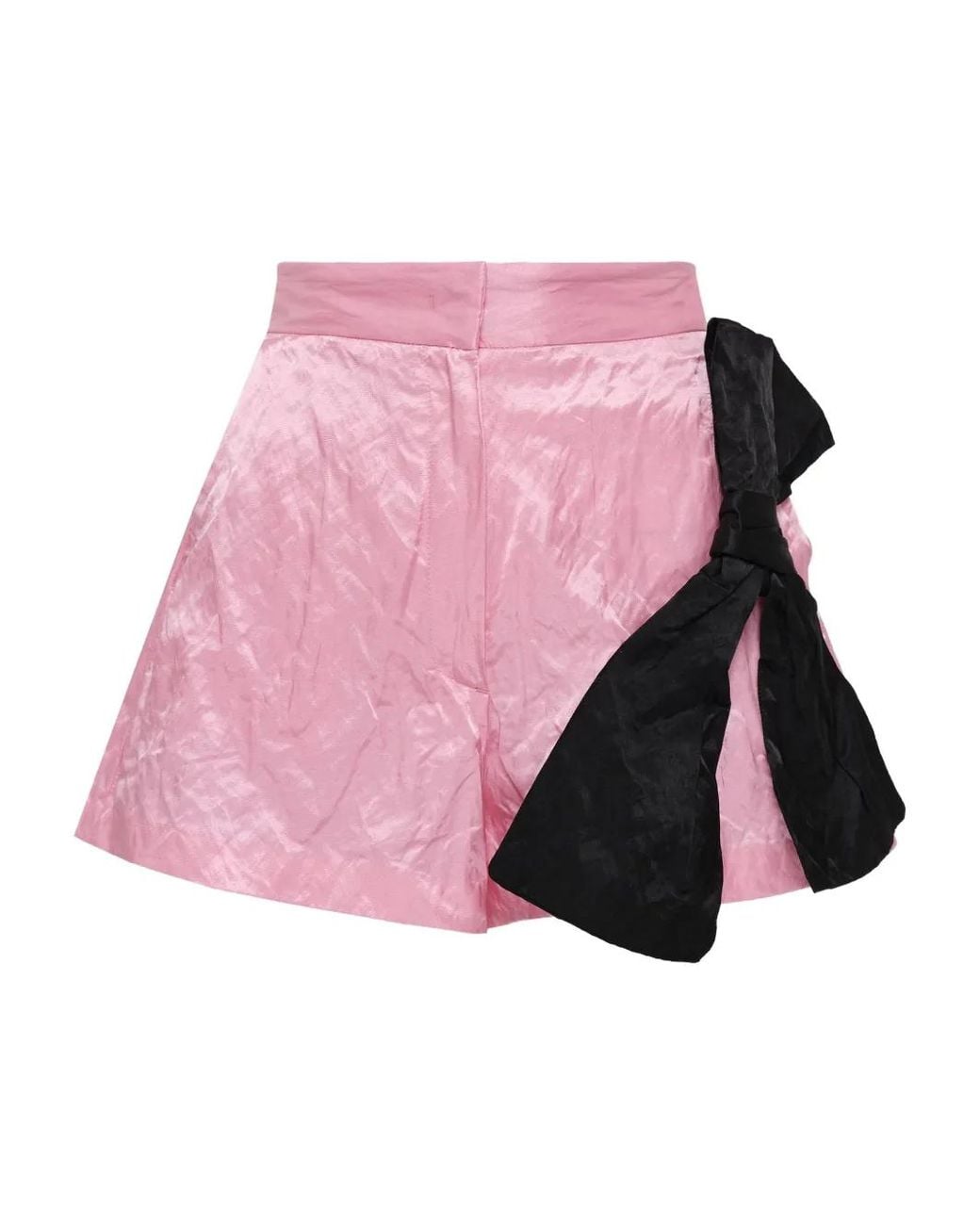 MSGM Pink Bow-Detail Shorts