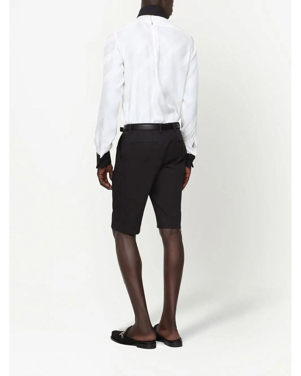 Dolce & Gabbana Black Dg-Embroidered Tailored Shorts for men