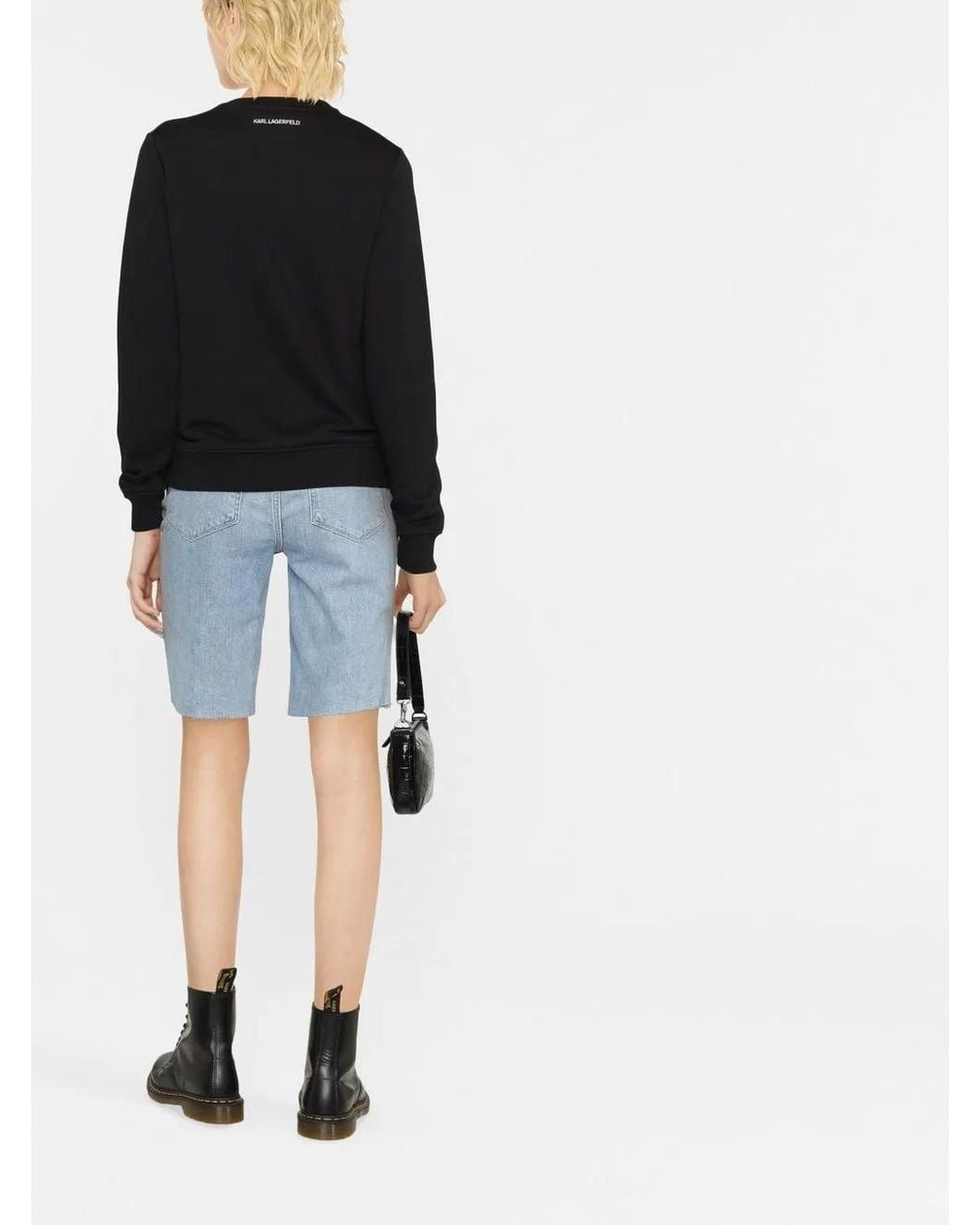 Karl Lagerfeld Black Ikon Organic-Cotton Sweatshirt