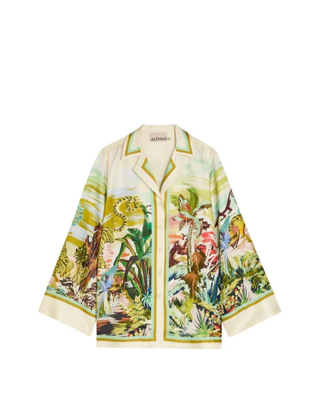 ALÉMAIS Green Jungle Boogie Silk Shirt