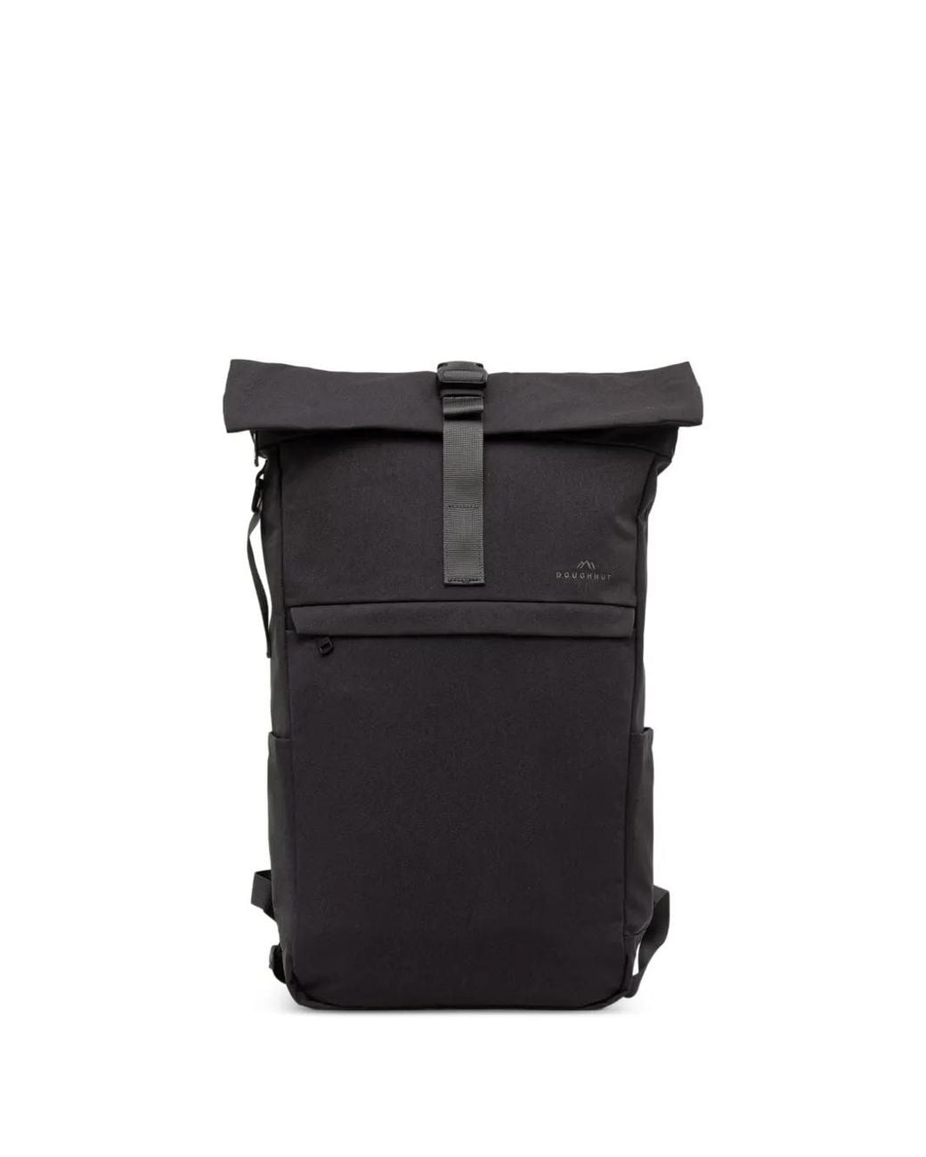 Doughnut Black Roll-Top Buckle-Fastening Backpack