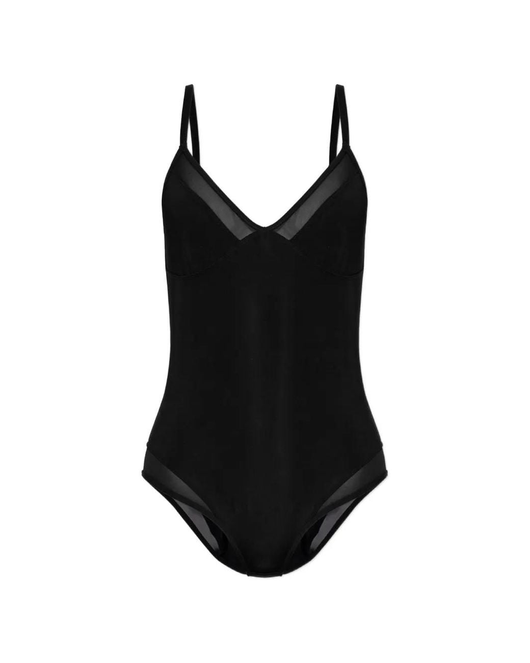 Heist Black Sheer-Panelled Bodysuit