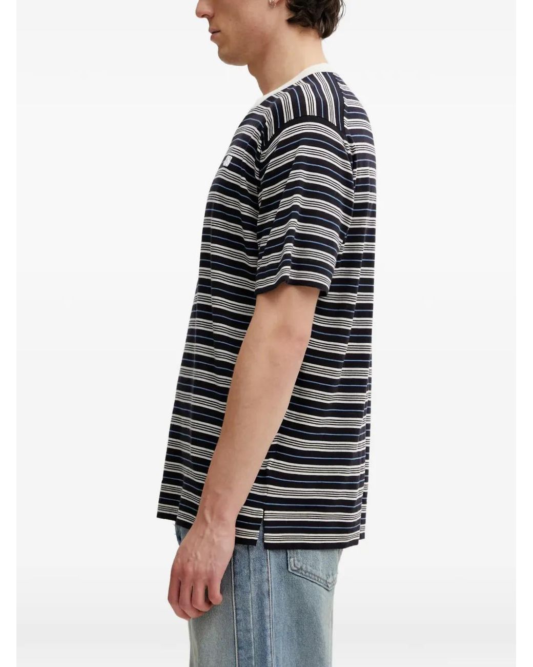 Wales Bonner Black Song Horizontal-Striped T-Shirt for men