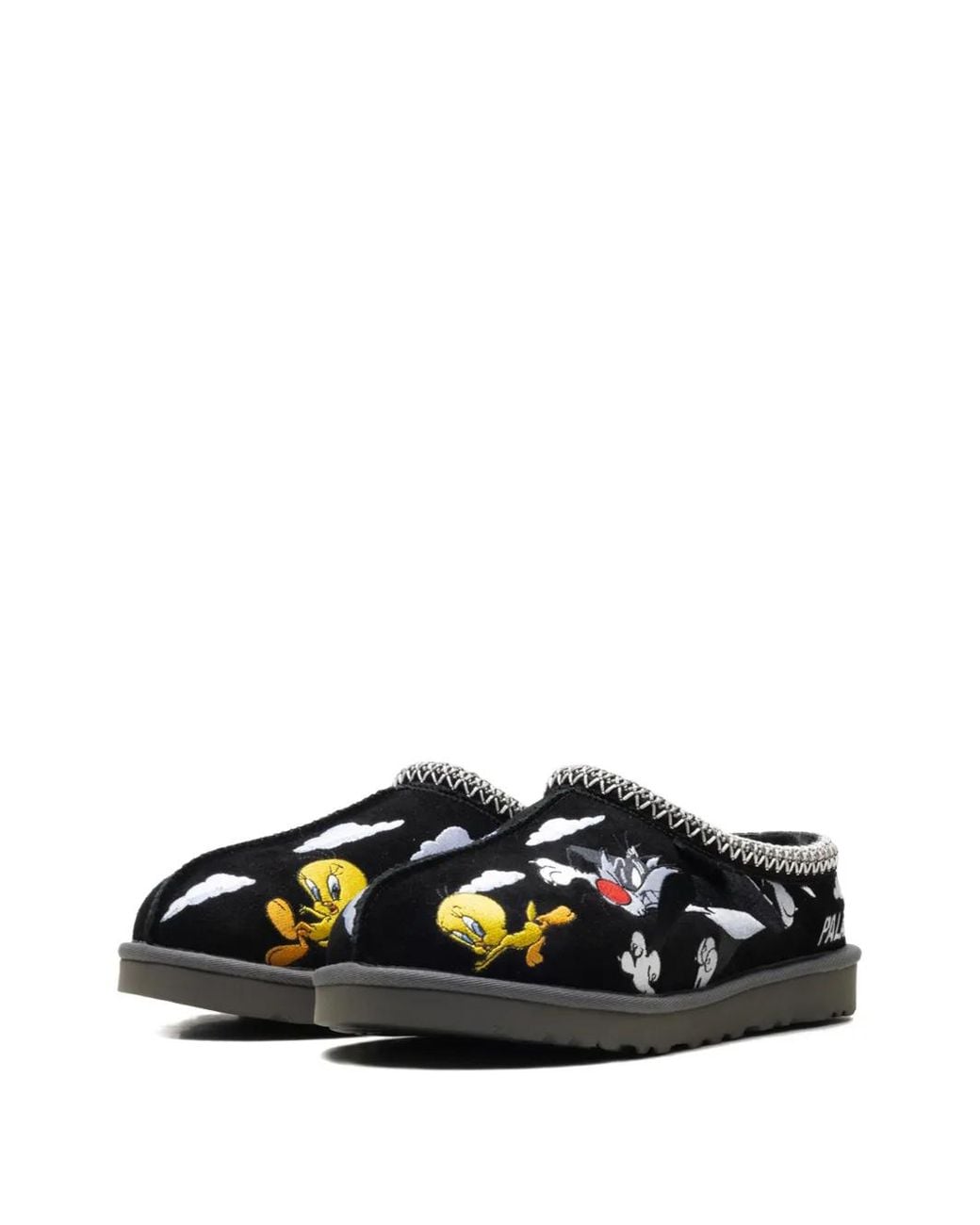 Ugg Black Tasman Cartoon-Embroidered Slippers for men