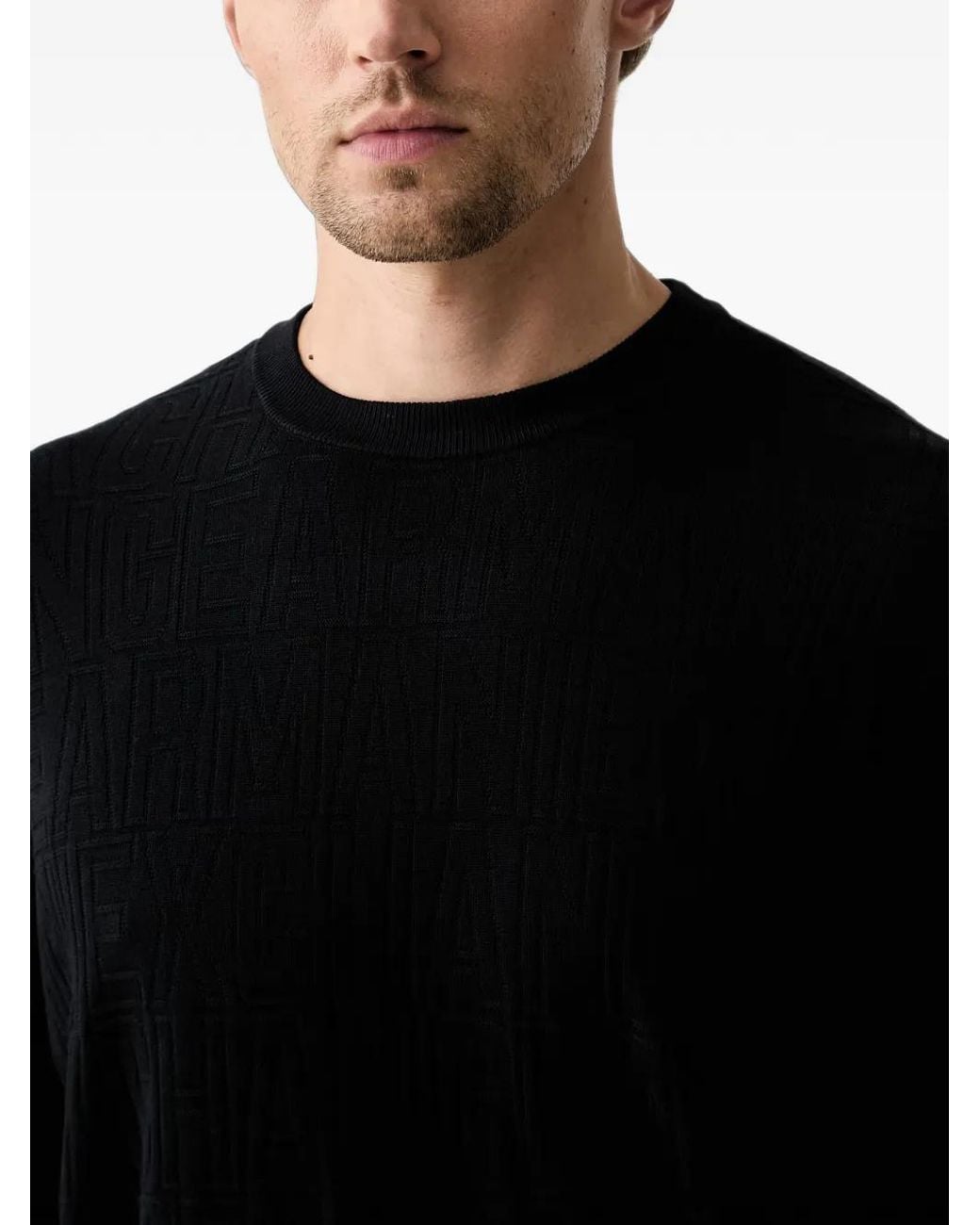 ARMANI EXCHANGE Black Long-Sleeves Sweater for men