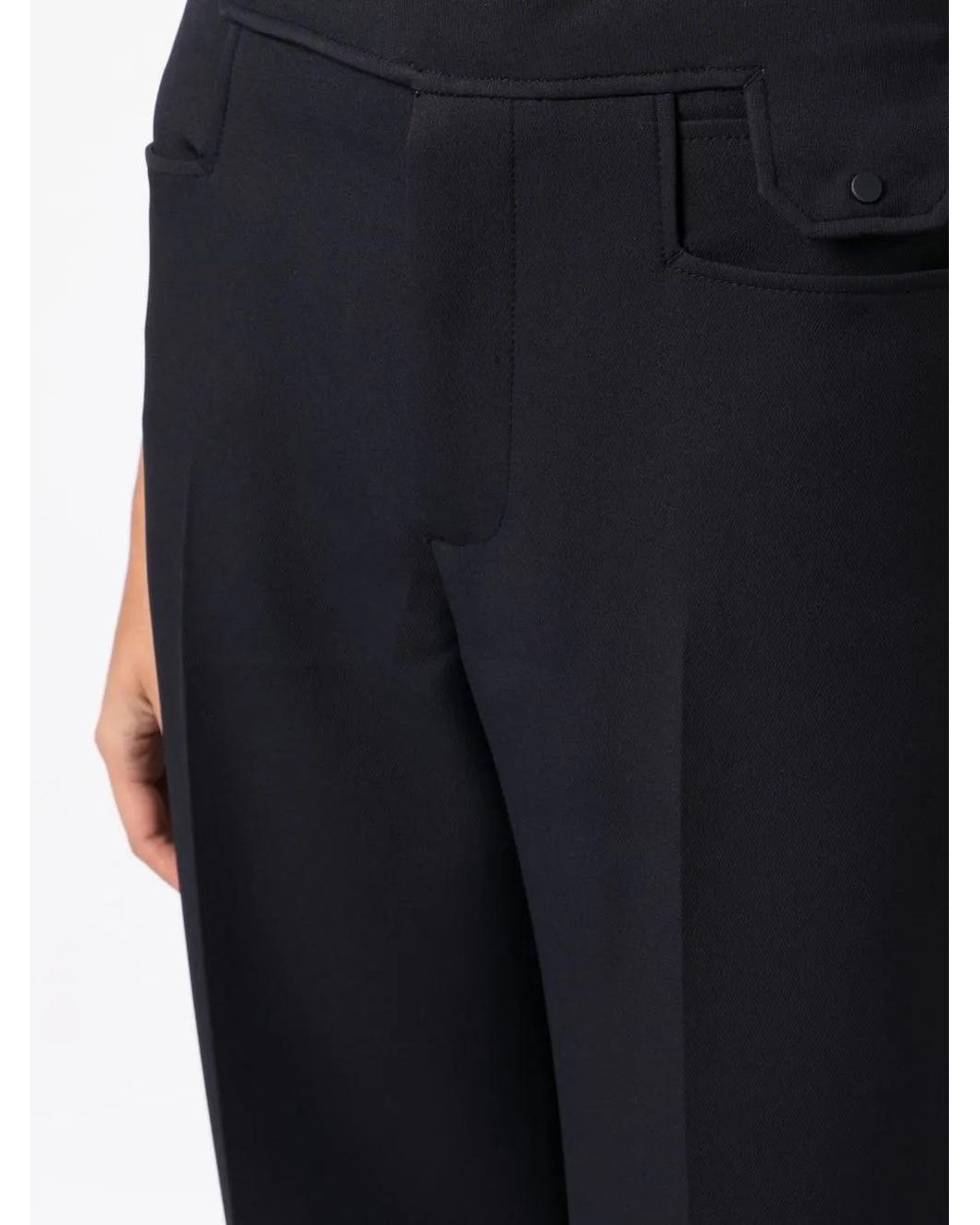 Low Classic Blue Pocket-Point Wide-Leg Trousers