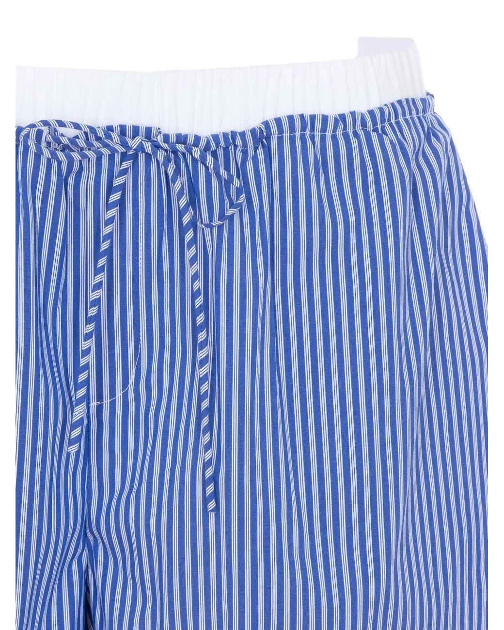 ELEH Blue Striped Drawstring Shorts