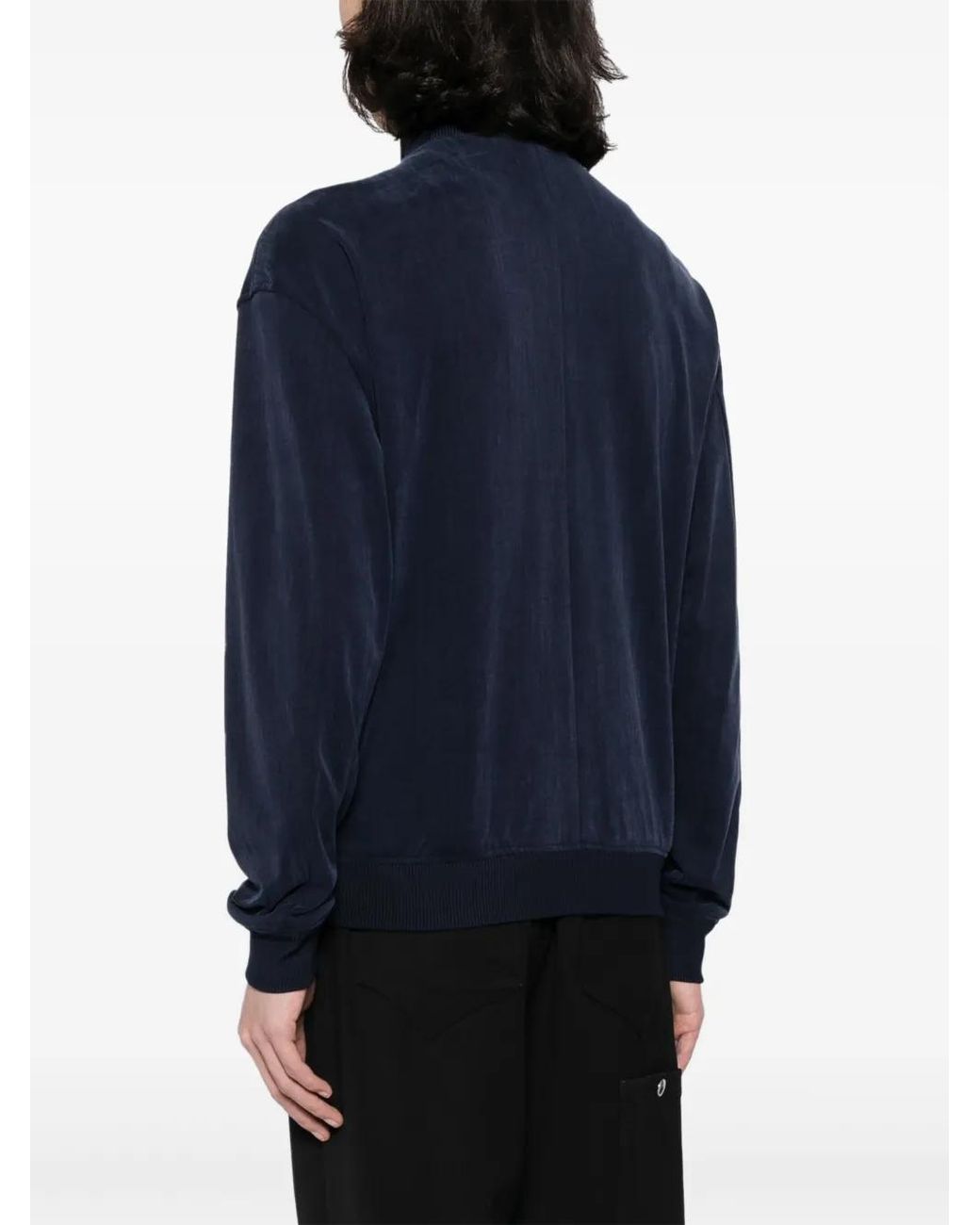 Giorgio Armani Blue Logo-Embroidered Track Jacket for men