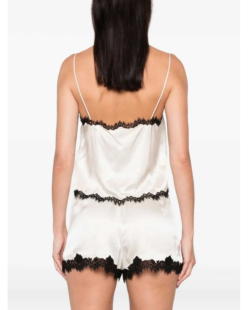 Doen White Loure Square-Neck Lace Top