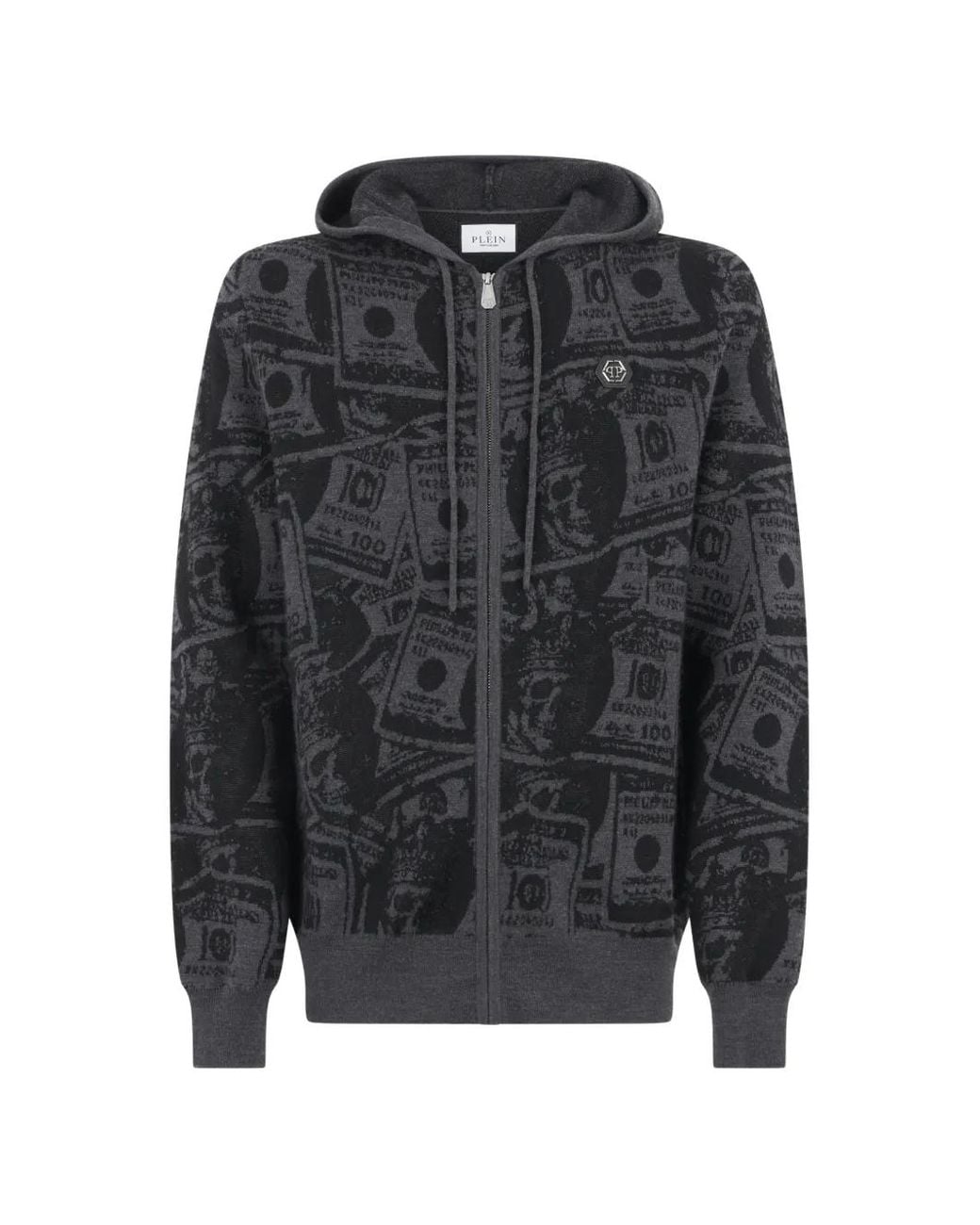 Philipp Plein Black Hoodie À Imprimé Graphique for men