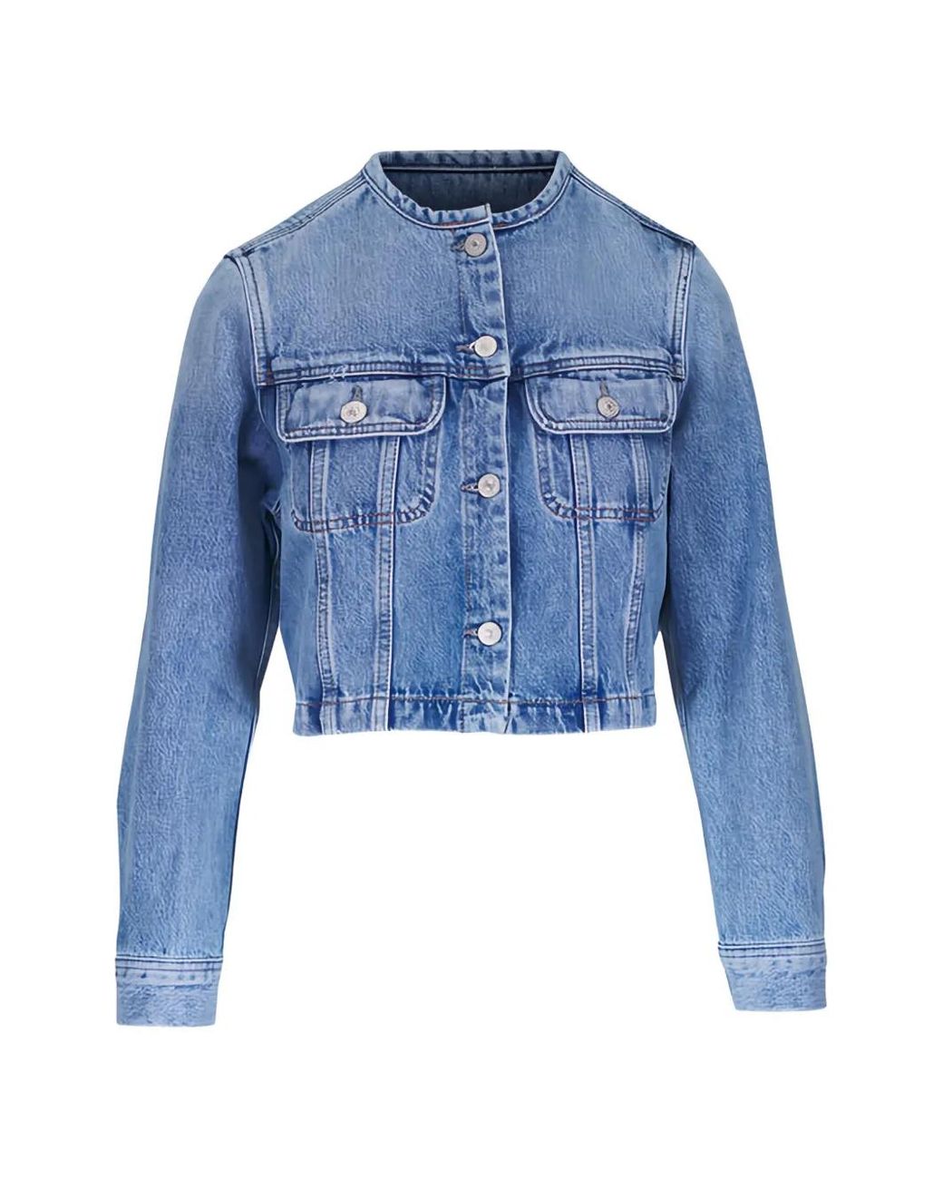 Citizens of Humanity Blue Buttoned Cropped Jacket