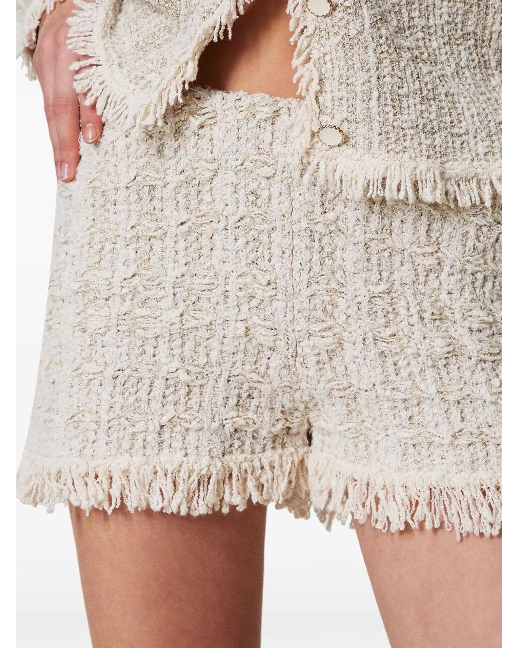 Twinset Natural Lurex Jacquard Shorts