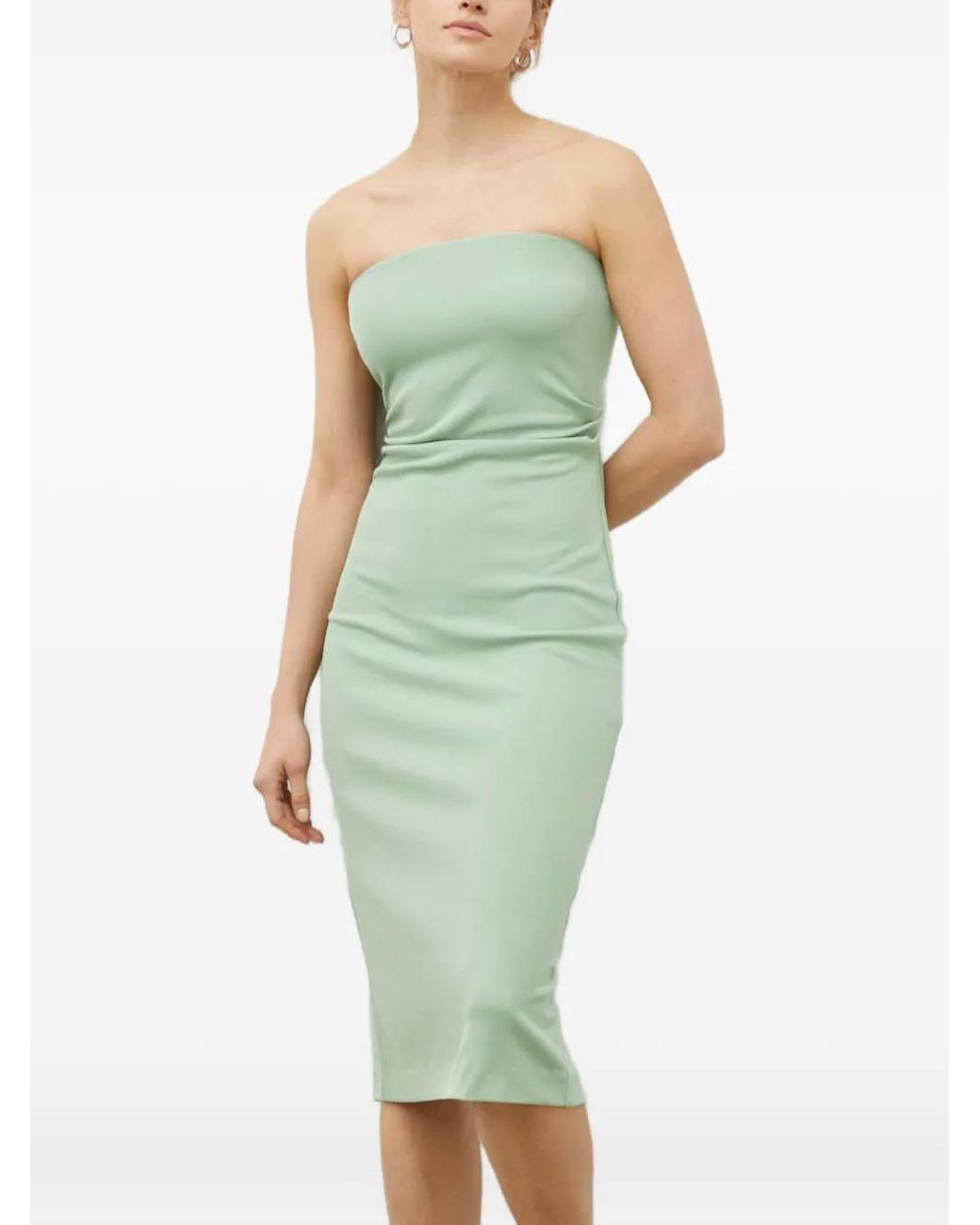 Day Birger et Mikkelsen Green Tube Ruched Midi Dress